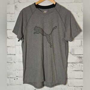 PUMA Grey T-shirt With Black Puma Logo